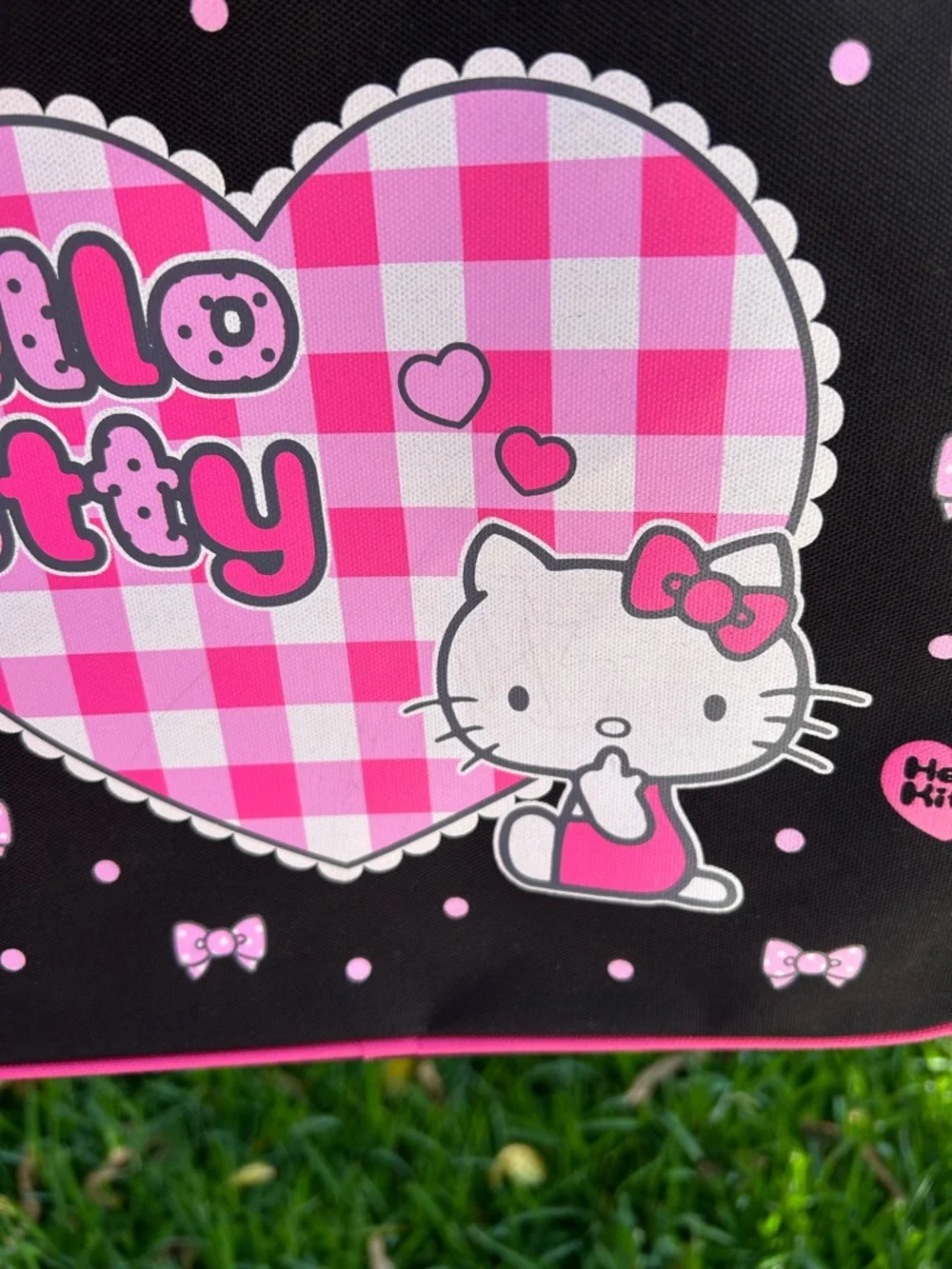 Hello Kitty Black and Pink Heart hand Bag